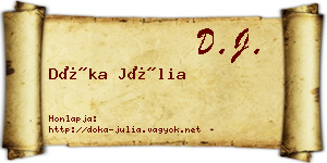 Dóka Júlia névjegykártya
