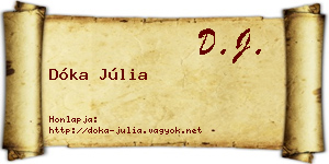 Dóka Júlia névjegykártya