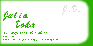 julia doka business card